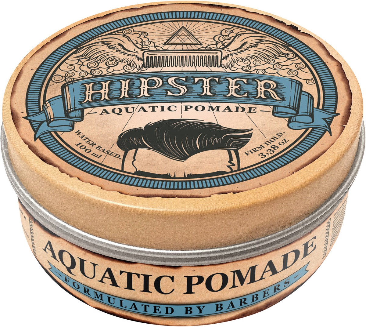 HIPSTER Помада классическая на водной основе сред.фикс/естеств.блеск 100 мл AQUATIC POMADE