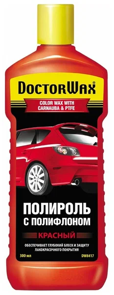 Doctor Wax Цветная полироль с полифлоном. темно-красная DARK RED/ COLOR WAX WITH CARNAUBA