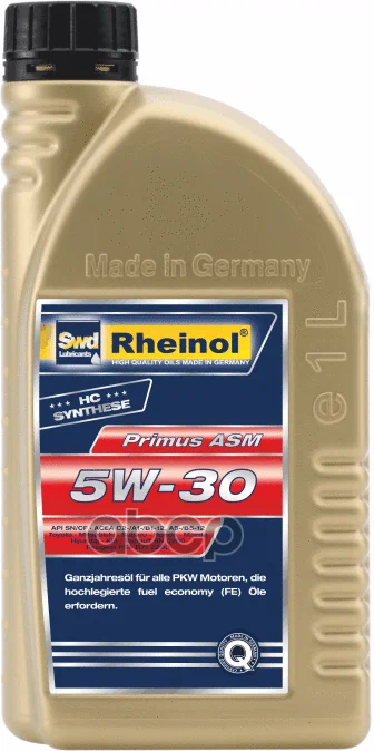 SWD Rheinol Масло моторное синтетическое Primus ASM 5W-30 SN/CF/A5/B5/C2 1л