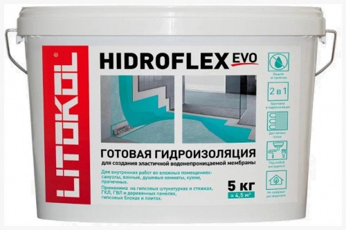 Гидроизоляция HIDROFLEX зеленая 10 кг Литокол