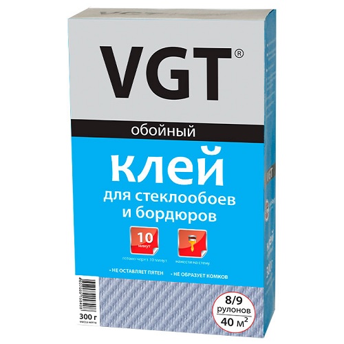 Клей обойный ВГТ для стеклообоев и бордюров 25 кг бум пакет (под заказ)